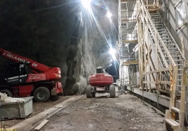 Construcción de una estación de metro